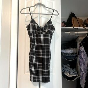 Black and white mini dress